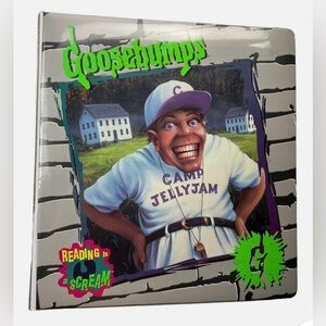 Vintage R.L. Stine Goosebumps Camp Jellyjam 3 Ring Binder Scary Fun Horror Y2K
